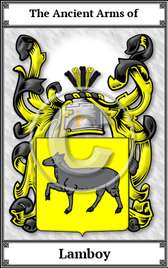 Lamboy Family Crest Download (JPG)  Book Plated - 150 DPI