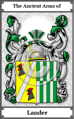 Lander Family Crest Download (JPG)  Book Plated - 150 DPI