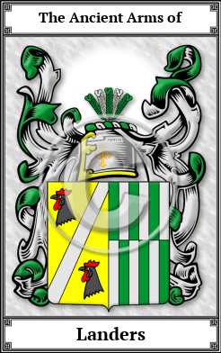 Landers Family Crest Download (JPG)  Book Plated - 150 DPI
