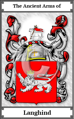 Langhind Family Crest Download (JPG)  Book Plated - 150 DPI
