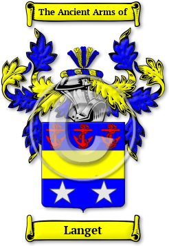 Langet Family Crest Download (jpg) Legacy Series - 150 DPI