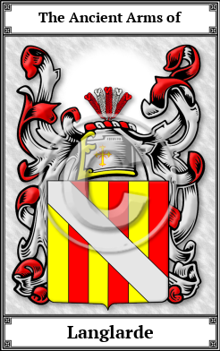 Langlarde Family Crest Download (JPG)  Book Plated - 150 DPI