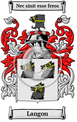 Langon Family Crest/Coat of Arms