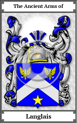 Langlais Family Crest Download (JPG) Book Plated - 600 DPI