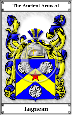 Lagneau Family Crest Download (JPG)  Book Plated - 150 DPI