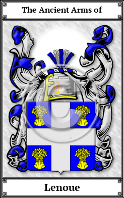 Lenoue Family Crest Download (JPG)  Book Plated - 150 DPI