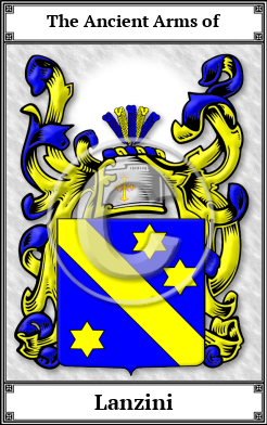 Lanzini Family Crest Download (JPG)  Book Plated - 150 DPI