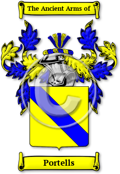 Portells Family Crest Download (jpg) Legacy Series - 150 DPI