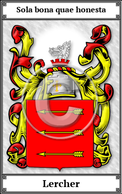 Lercher Family Crest Download (JPG)  Book Plated - 150 DPI