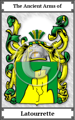 Latourrette Family Crest Download (JPG)  Book Plated - 150 DPI