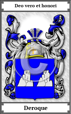 Deroque Family Crest Download (JPG)  Book Plated - 150 DPI