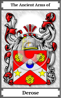 Derose Family Crest Download (JPG)  Book Plated - 150 DPI