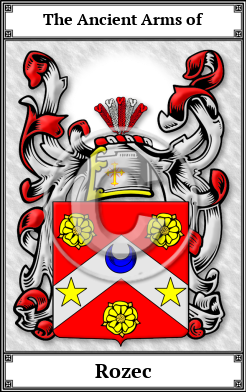 Rozec Family Crest Download (JPG)  Book Plated - 150 DPI