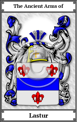 Lastur Family Crest Download (JPG)  Book Plated - 150 DPI