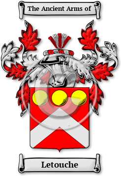 Letouche Family Crest Download (JPG) Legacy Series - 600 DPI