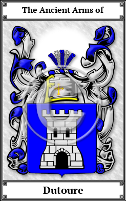 Dutoure Family Crest Download (JPG) Book Plated - 600 DPI