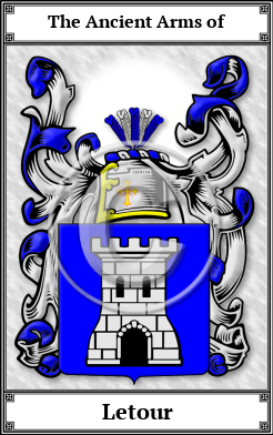 Letour Family Crest Download (JPG)  Book Plated - 150 DPI