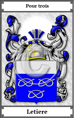 Letiere Family Crest Download (JPG)  Book Plated - 150 DPI