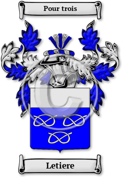 Letiere Family Crest Download (jpg) Legacy Series - 150 DPI