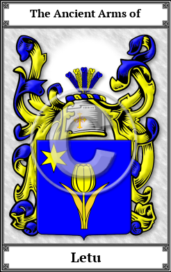 Letu Family Crest Download (JPG) Book Plated - 600 DPI