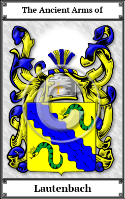 Lautenbach Family Crest Download (JPG)  Book Plated - 150 DPI