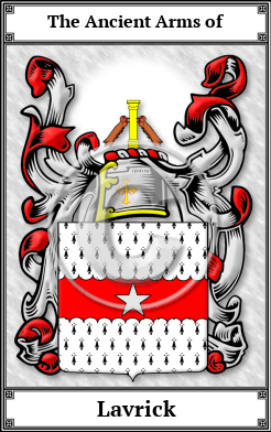 Lavrick Family Crest Download (JPG)  Book Plated - 150 DPI