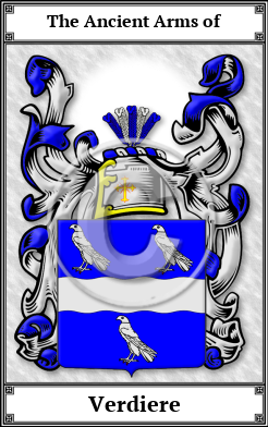 Verdiere Family Crest Download (JPG)  Book Plated - 150 DPI