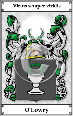 O'Lowry Family Crest Download (JPG)  Book Plated - 150 DPI