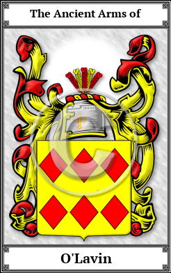 O'Lavin Family Crest Download (JPG)  Book Plated - 150 DPI