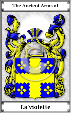 La'violette Family Crest Download (JPG)  Book Plated - 150 DPI