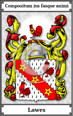 Lawes Family Crest Download (JPG)  Book Plated - 150 DPI