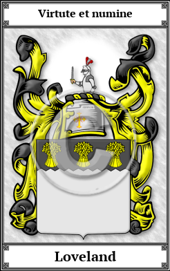 Loveland Family Crest Download (JPG) Book Plated - 300 DPI