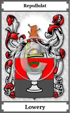 Lowery Family Crest Download (JPG)  Book Plated - 150 DPI