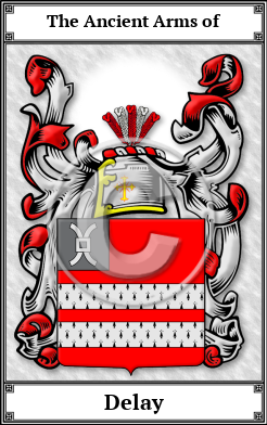 Delay Family Crest Download (JPG)  Book Plated - 150 DPI
