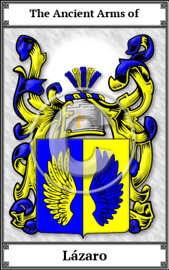 Lázaro Family Crest Download (JPG) Book Plated - 600 DPI