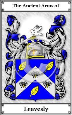 Leavesly Family Crest Download (JPG)  Book Plated - 150 DPI