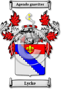 Lycke Family Crest Download (jpg) Legacy Series - 150 DPI