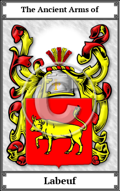 Labeuf Family Crest Download (JPG)  Book Plated - 150 DPI