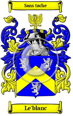 Le'blanc Family Crest/Coat of Arms