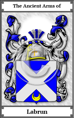 Labrun Family Crest Download (JPG)  Book Plated - 150 DPI