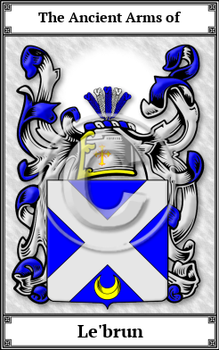 Le'brun Family Crest Download (JPG)  Book Plated - 150 DPI