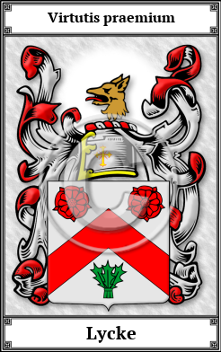 Lycke Family Crest Download (JPG)  Book Plated - 150 DPI