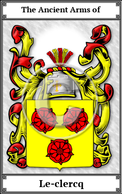Le-clercq Family Crest Download (JPG)  Book Plated - 150 DPI