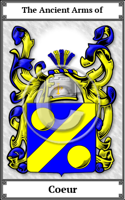 Coeur Family Crest Download (JPG)  Book Plated - 150 DPI