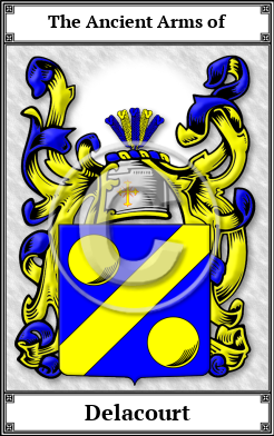 Delacourt Family Crest Download (JPG) Book Plated - 600 DPI