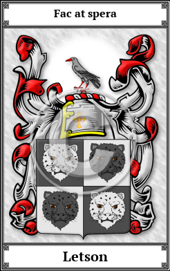 Letson Family Crest Download (JPG) Book Plated - 600 DPI