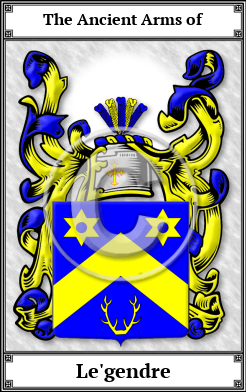 Le'gendre Family Crest Download (JPG)  Book Plated - 150 DPI