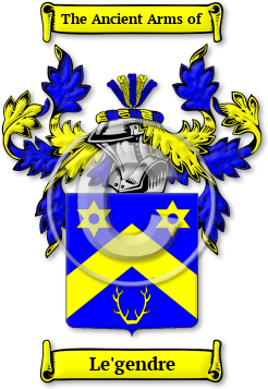 Le'gendre Family Crest Download (jpg) Legacy Series - 150 DPI