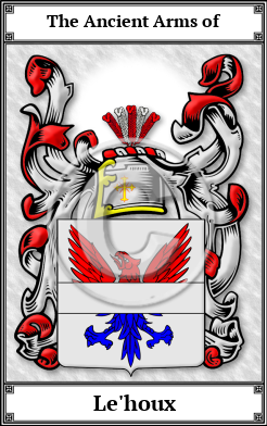 Le'houx Family Crest Download (JPG) Book Plated - 600 DPI