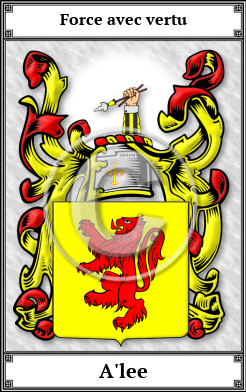 A'lee Family Crest Download (JPG)  Book Plated - 150 DPI